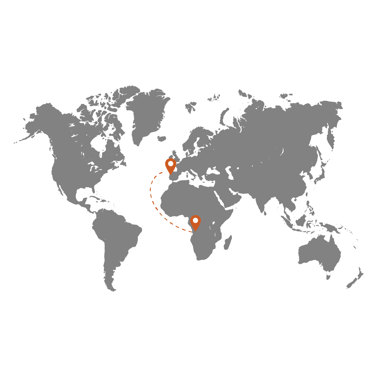 Mapa de rota Portugal Angola